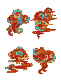 中国风祥云纹理节日元素