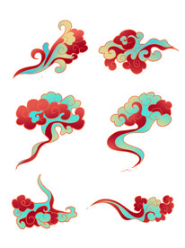 中国风祥云纹理节日元素
