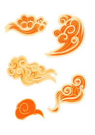 中国风祥云纹理节日元素