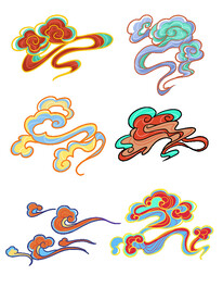 中国风祥云纹理节日元素