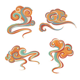 中国风祥云纹理节日元素