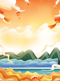 节日海报展板晚会背景