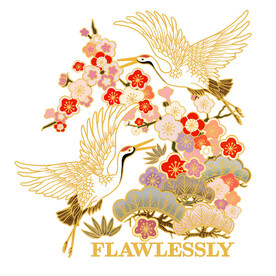 卡通大仙鹤国潮图案