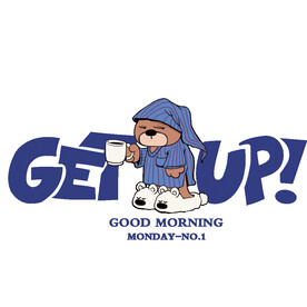 卡通喝水熊图案