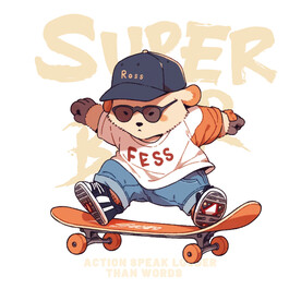 卡通滑板狗狗图案