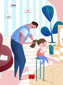 父亲节插画海报