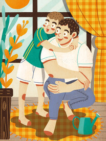 父亲节插画海报