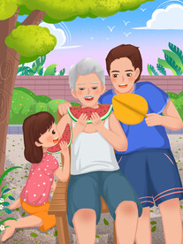 父亲节插画海报