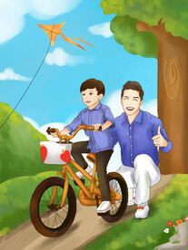 父亲节插画海报