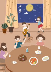 中秋节日海报展板
