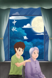 中秋节日海报展板