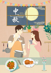 中秋节日海报展板