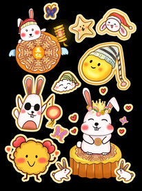 中秋节日海报展板元素