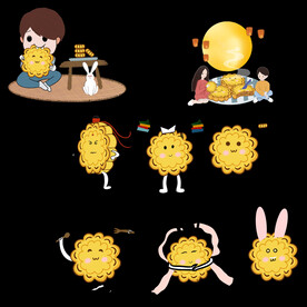 中秋节日海报展板元素