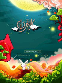 中秋节日海报展板