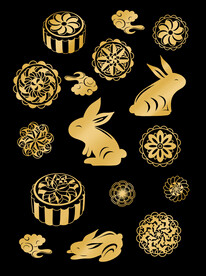 兔子月饼中秋素材