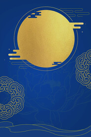 中秋节月亮烫金黑金素材