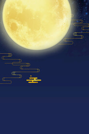 中秋节月亮烫金黑金素材