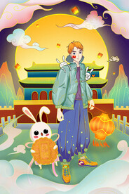 中秋节国潮风海报