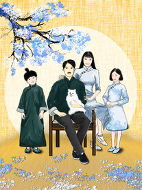 中秋节家人团圆海报