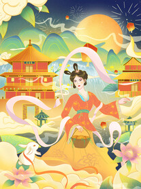 中秋节国潮风海报