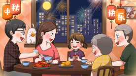 中秋节家人团圆海报