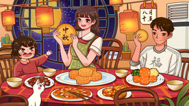 中秋节家人团圆海报