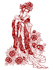 剪纸美女