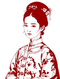 剪纸美女
