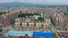 广东小镇道路航拍