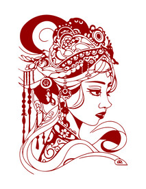 剪纸美女