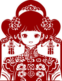 剪纸美女