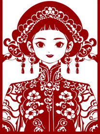 剪纸美女