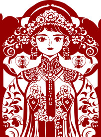 剪纸美女