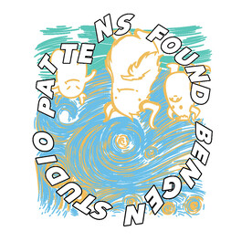 卡通油画字体图案