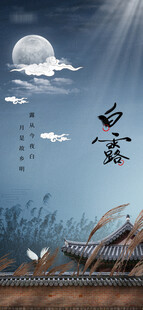 白露地产海报展架画面