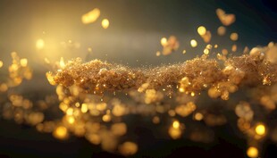 闪亮传奇金色线条金沙粒子飞散