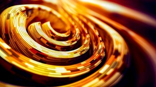 闪亮传奇金色线条金沙粒子飞散
