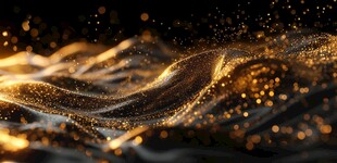 闪亮传奇金色线条金沙粒子飞散