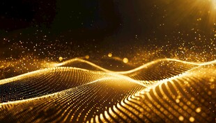 闪亮传奇金色线条金沙粒子飞散