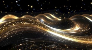 闪亮传奇金色线条金沙粒子飞散