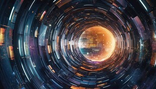 炫彩激光粒子时空隧道穿梭门
