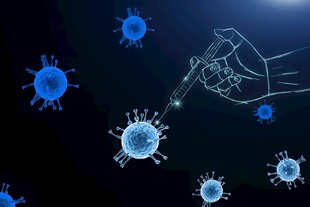 新冠德尔塔病毒变异基因高科技图