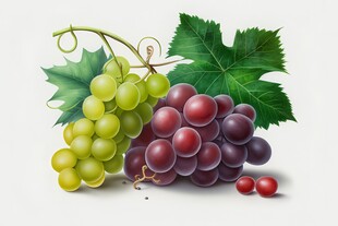 紫色葡萄叶子藤蔓植物写真素材