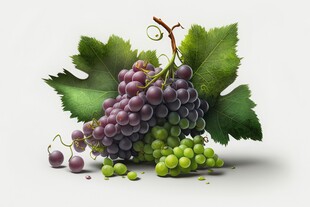 紫色葡萄叶子藤蔓植物写真素材