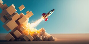 C4D航空火箭发射3d效果图