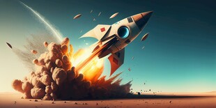 C4D航空火箭发射3d效果图