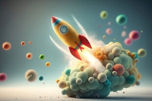 C4D航空火箭发射3d效果图