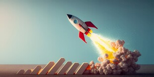 C4D航空火箭发射3d效果图