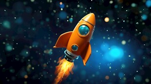 C4D航空火箭发射3d效果图